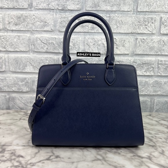 Kate Spade Madison Medium Satchel & Large Wallet Continental In Parisian Navy - Picture 2 of 16